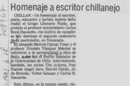 Homenaje a escritor chillanejo.