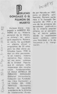 Perucho González o el pulmón de muerto.