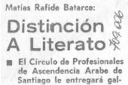Distinción a literato