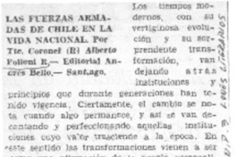 Las Fuerzas armadas de Chile en la vida nacional.