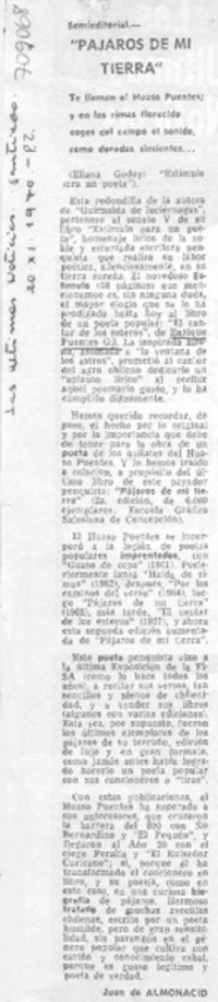 Pájaros de mi tierra