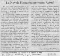 La novela hispanoamericana actual