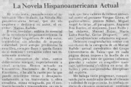 La novela hispanoamericana actual