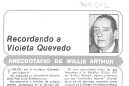 Recordando a Violeta Quevedo