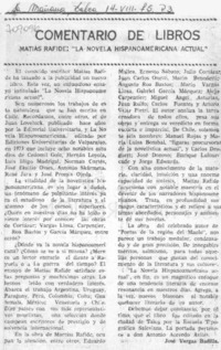 La novela hispanoamericana actual