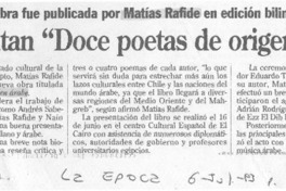 Presentan "doce poetas de origen árabe".