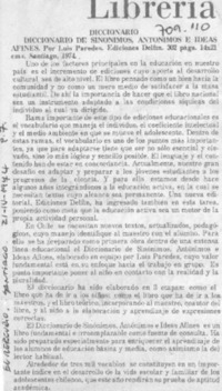 Diccionario de sinónimos, antónimos e ideas afines.