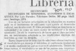 Diccionario de sinónimos, antónimos e ideas afines.
