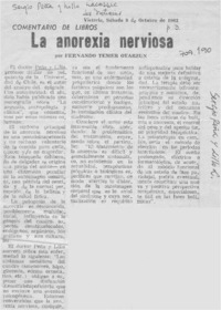 La anorexia nerviosa