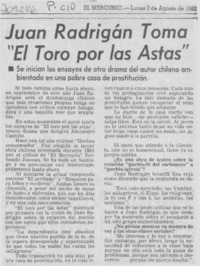 Juan Radrigán toma "el toro por las astas" : [entrevistas]