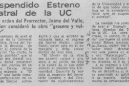 Suspendido estreno teatral de la UC.