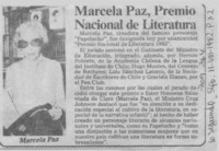 Marcela Paz, Premio Nacional de Literatura.