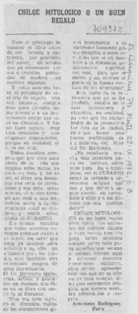 Chiloé mitológico o un buen regalo