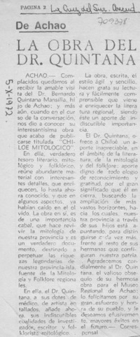 La Obra del dr. Quintana.
