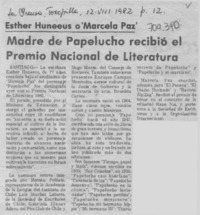 Madre de Papelucho recibió el Premio Nacional de Literatura.