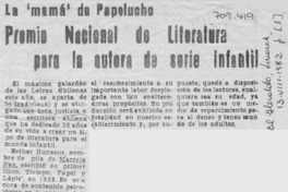 Premio Nacional de Literatura para la autora de serie infantil.