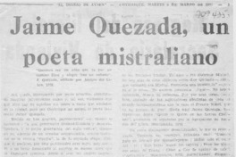 Jaime Quezada, un poeta mistraliano