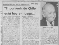 "El Porvenir de Chile está hoy en juego--".