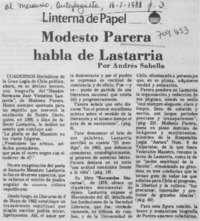Modesto Parera habla de Lastarria
