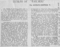 Estreno de "Máscaras"