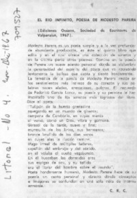 El río infinito, poesía de Modesto Parera