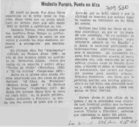 Modesto Parera, poeta en alza
