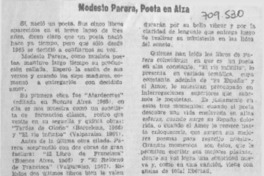 Modesto Parera, poeta en alza