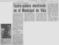 Teatro-pánico mostrarán en el Municipal de Viña.