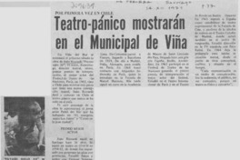 Teatro-pánico mostrarán en el Municipal de Viña.