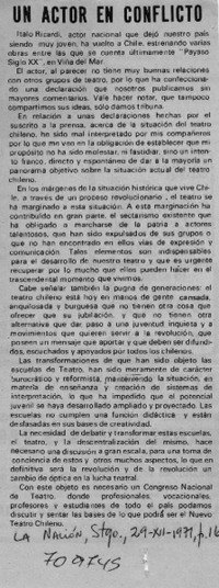 Un actor en conflicto