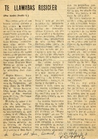 Te llamabas Rosicler