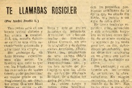 Te llamabas Rosicler