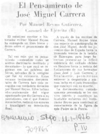 El Pensamiento de José Miguel Carrera.