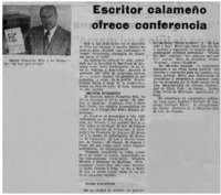 Escritor calameño ofrece conferencia.