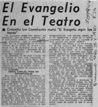 El evangelio en el teatro