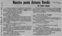 Nuestro poeta Antonio Rendic