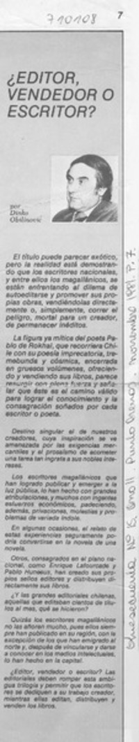 Editor, vendedor o escritor?