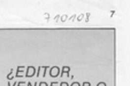 Editor, vendedor o escritor?