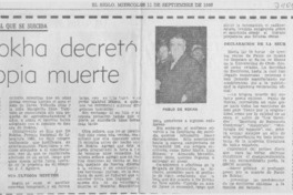 De Rokha decretó su propia muerte.
