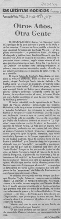 Otros años, otra gente