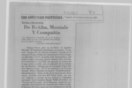 De Rokha, Montale y compañía