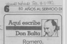 Romero, un escritor de verdad