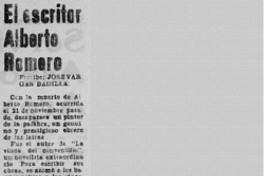 El escritor Alberto Romero