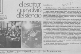 El escritor que volvió del silencio.