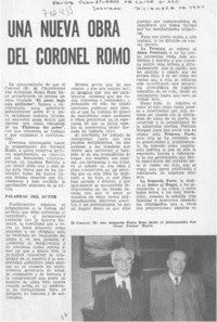 Una nueva obra del coronel Romo.