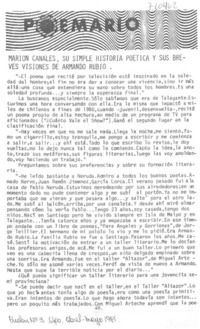 Marion Canales, su simple historia poética y sus breves visiones de Armando Rubio.