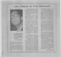 Libro póstumo de Erich Rosenrauch