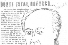 Dónde estás, Rosasco... : [entrevista]