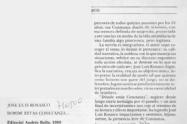 Donde estás Constanza...