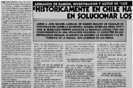 "Historicamente en Chile ha habido perseverancia y persistencia en solucionar los problemas y salir adelante" : [Entrevistas]